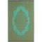 Istanbul Bronze and Aqua Traditional Recycled Plastic Outdoor Rug
