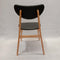 Falk Dining Chair - Natural timber Frame with Black PU Cushion Back and Seat