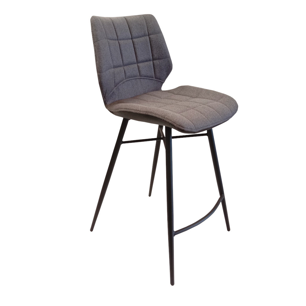 Ridge Bar stool in grey fabric