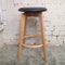 Sandy Counter Barstool - Natural legs, Black PU seat