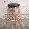 Sandy Counter Barstool - Natural legs, Black PU seat