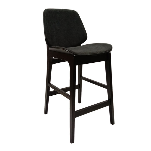 Lisbon Counter Barstool Black Frame Ebony (black) Fabric Seat