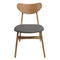 Fin Dining Chair - Natural frame, Grey Padded PU seat
