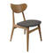 Fin Dining Chair - Natural frame, Grey Padded PU seat