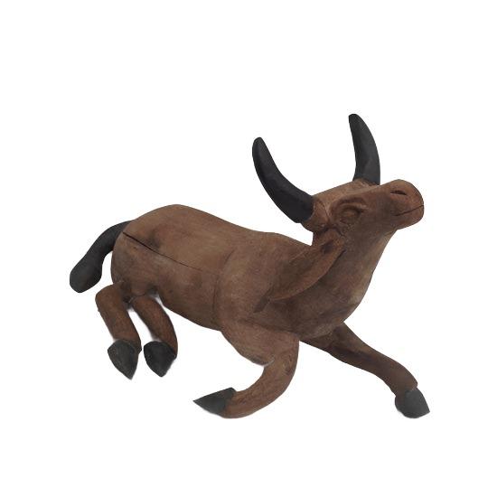 Carved Timber Cow - Small