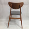 Fin Dining Chair - Light walnut colour Frame Grey padded PUSeat